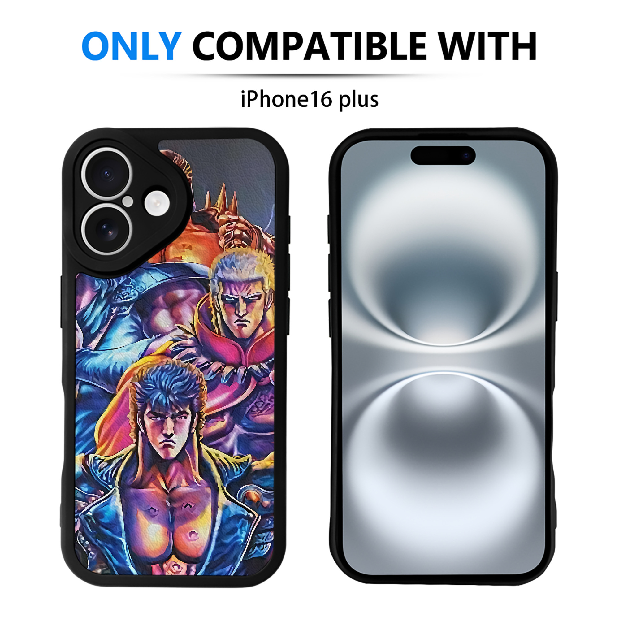 （画像用） 北斗の拳 Fist of the North Star 【iPhone 16シリーズ対応】シリコンスマホケース（レザー調） 材質：シリコン